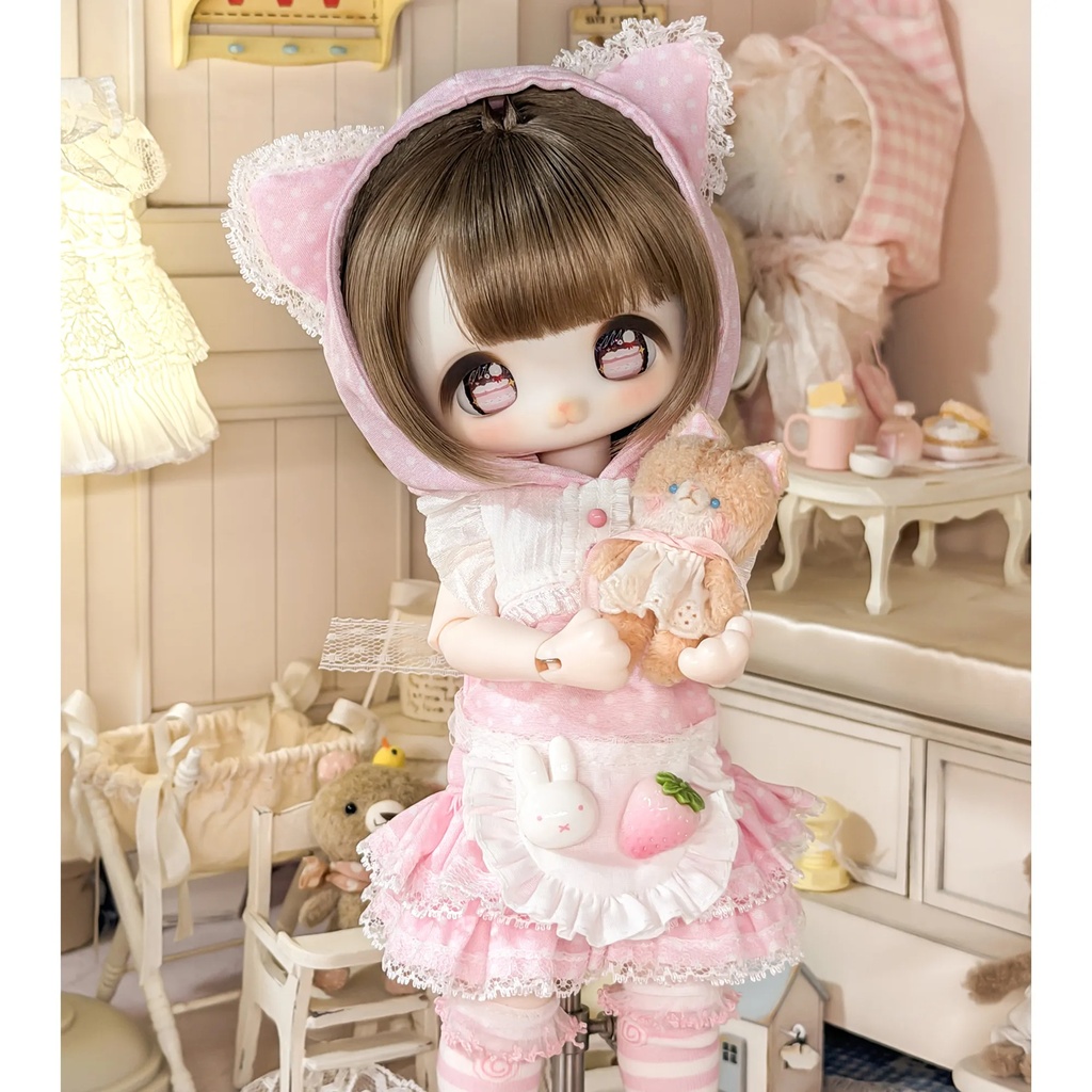 1/6ドール服 ねこフードセット 4点セット ドール服