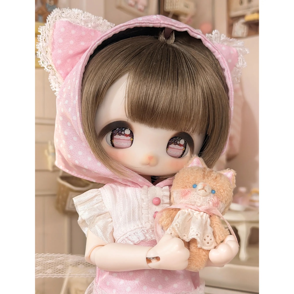 1/6ドール服 ねこフードセット 4点セット ドール服