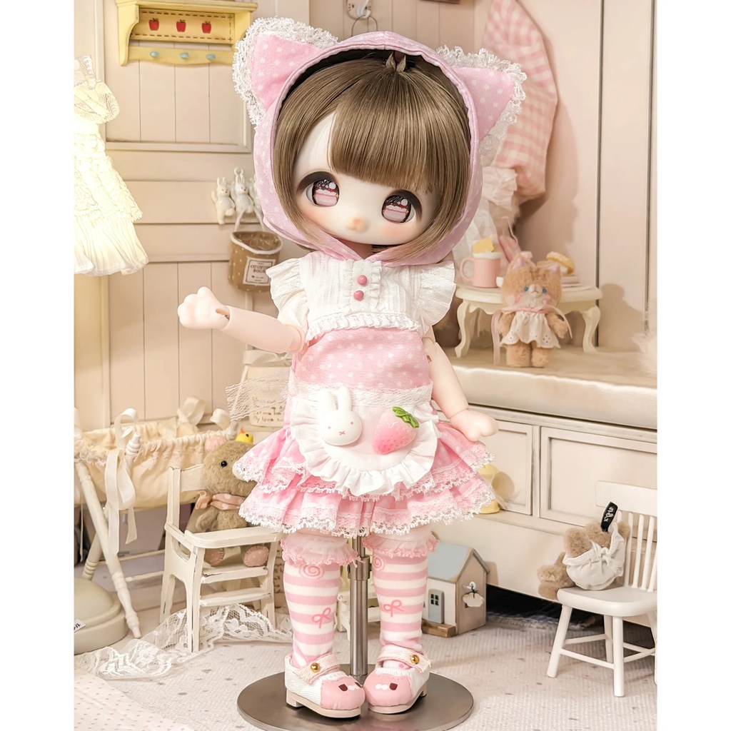1/6ドール服 ねこフードセット 4点セット ドール服