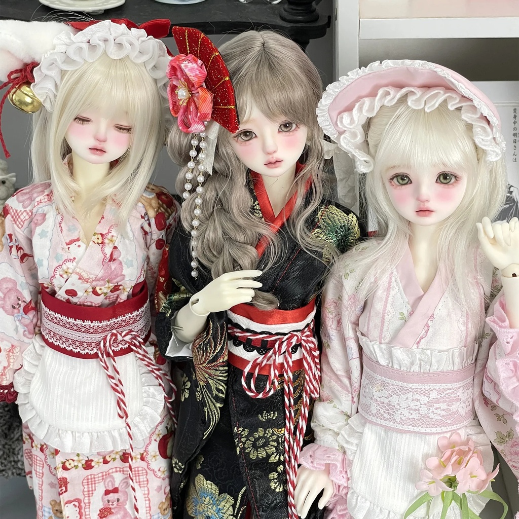1/4ドール服 和服 和洋折衷 MDD MSD 4点セット