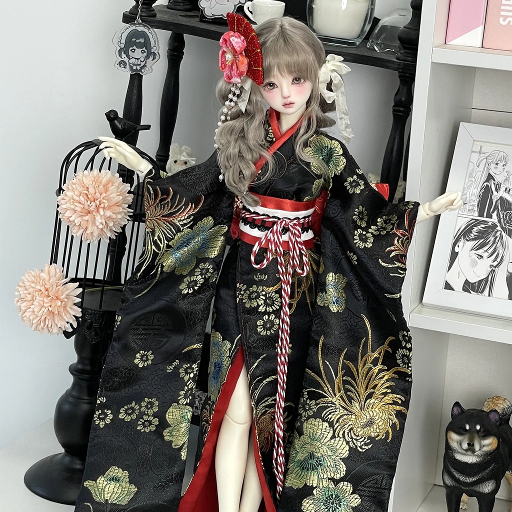 1/4ドール服 和服 和洋折衷 MDD MSD 4点セット