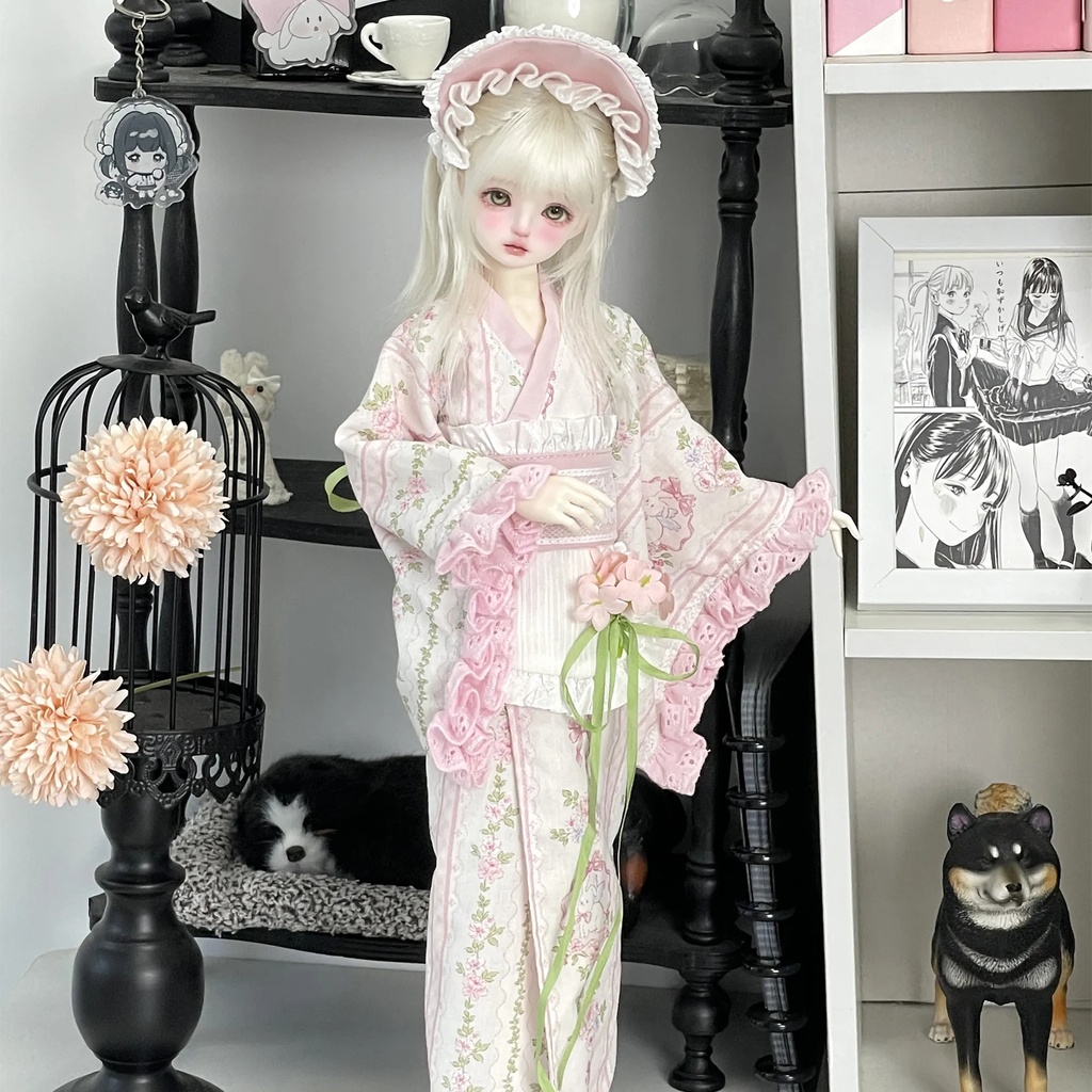 1/4ドール服 和服 和洋折衷 MDD MSD 4点セット