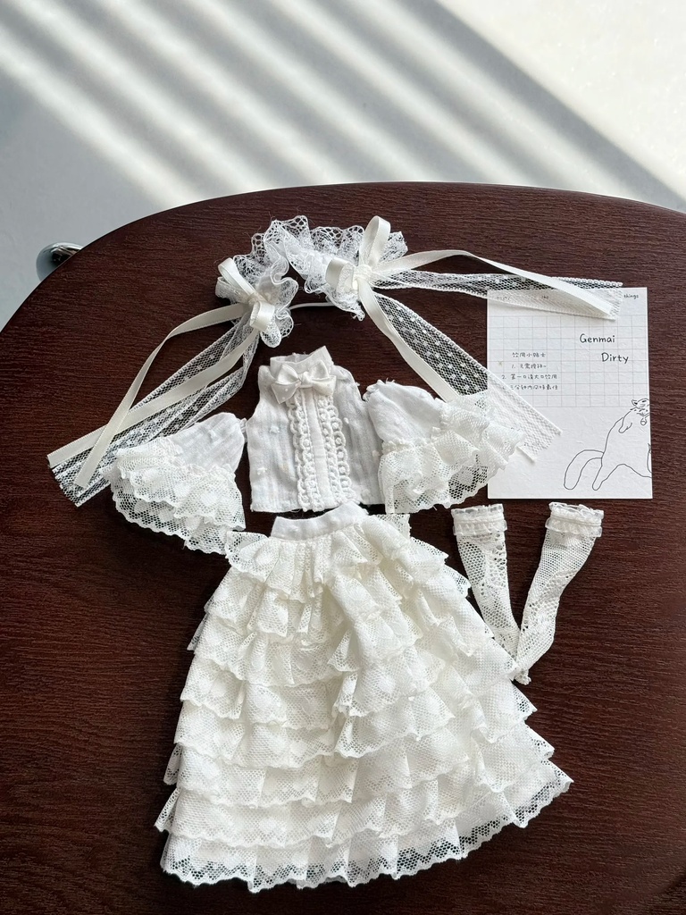 1/6　レースフリルスカートセット　ドール服　Azone　OB22　OB24　オビツ22　オビツ24　ピュアニーモ S　ピュアニーモ M　