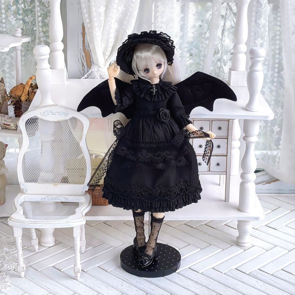 1/6　黒翼の呪文　ドール服　Azone　OB22　OB24　オビツ22　オビツ24　ピュアニーモ S　ピュアニーモ M　