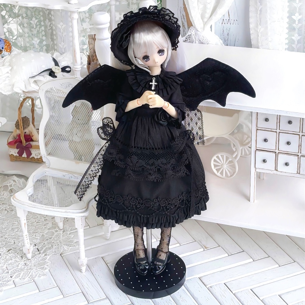 1/6　黒翼の呪文　ドール服　Azone　OB22　OB24　オビツ22　オビツ24　ピュアニーモ S　ピュアニーモ M　
