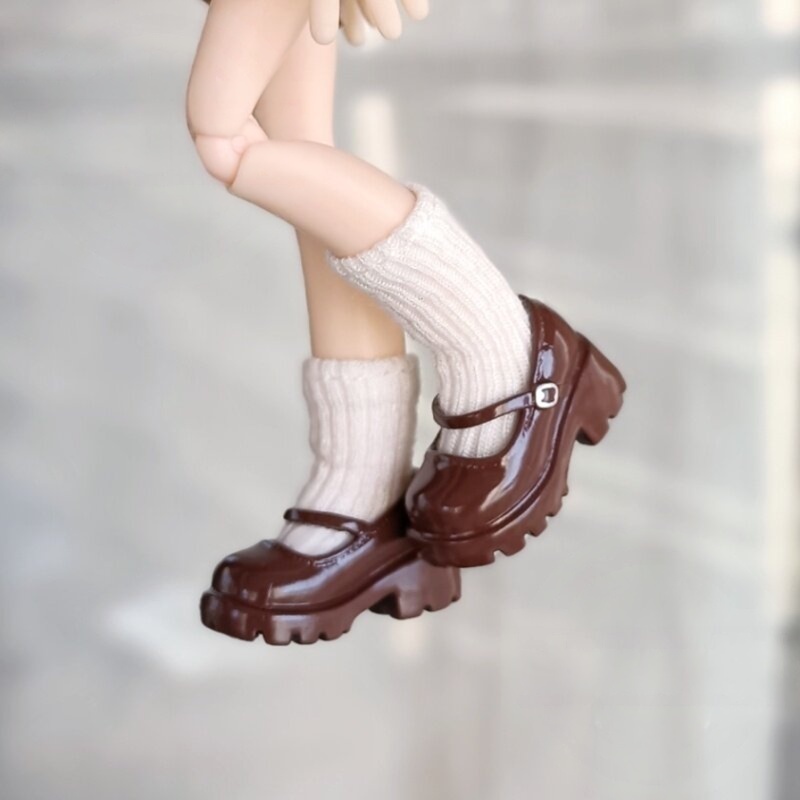 1/6ドール靴　厚底メリージェーン　Azone　OB22　OB24　オビツ22　オビツ24　メリージェーンシューズ　ピュアニーモ S　ピュアニーモ M　　ドール服