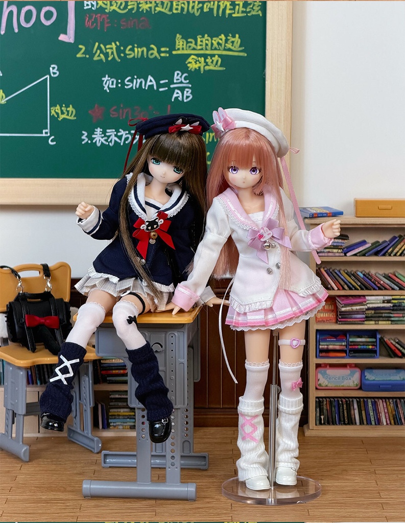 1/6 セーラー風スクールセット 9点セット ドール服 Azone OB22 OB24 オビツ22 オビツ24 ピュアニーモ S ピュアニーモ M