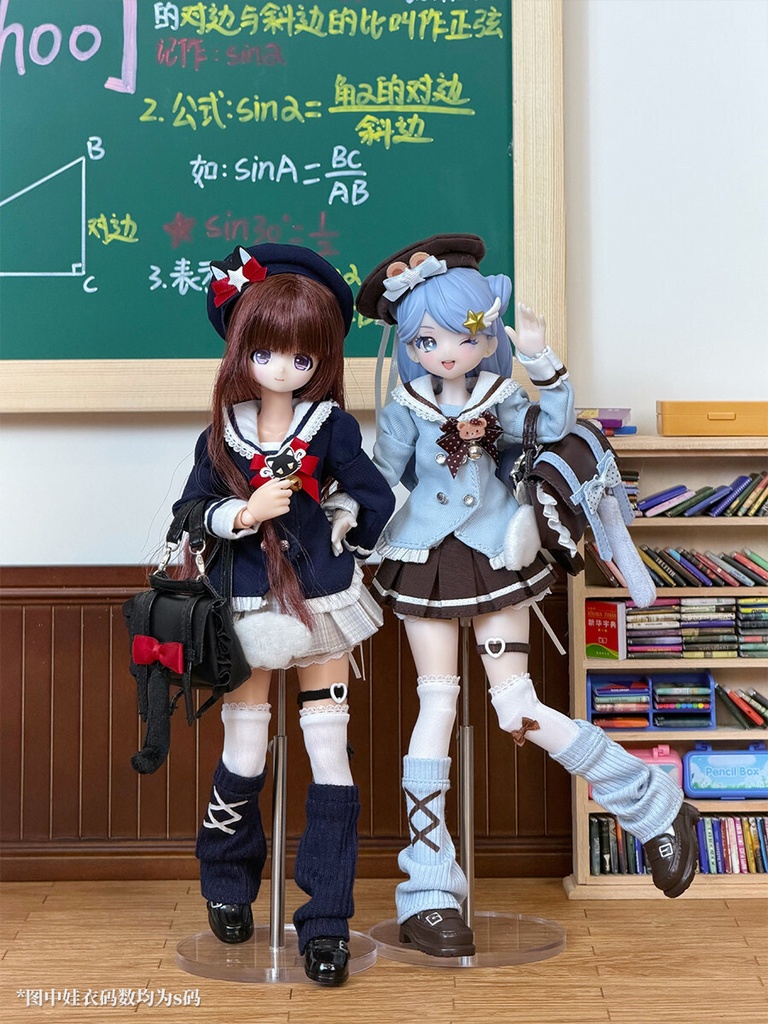 1/6 セーラー風スクールセット 9点セット ドール服 Azone OB22 OB24 オビツ22 オビツ24 ピュアニーモ S ピュアニーモ M