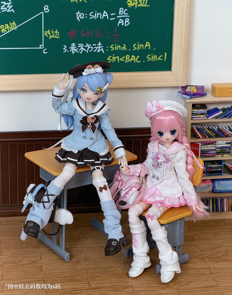 1/6 セーラー風スクールセット 9点セット ドール服 Azone OB22 OB24 オビツ22 オビツ24 ピュアニーモ S ピュアニーモ M