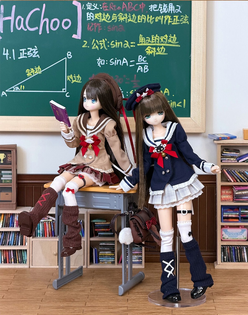 1/6 セーラー風スクールセット 9点セット ドール服 Azone OB22 OB24 オビツ22 オビツ24 ピュアニーモ S ピュアニーモ M