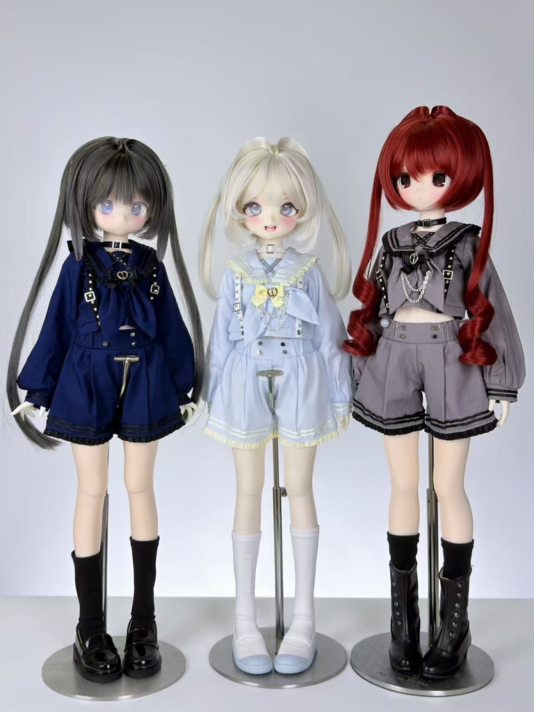 1/4ドール服 ゴシックセーラー服 ドール服 4点セット