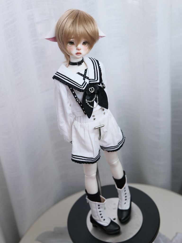 1/4ドール服 ゴシックセーラー服 ドール服 4点セット