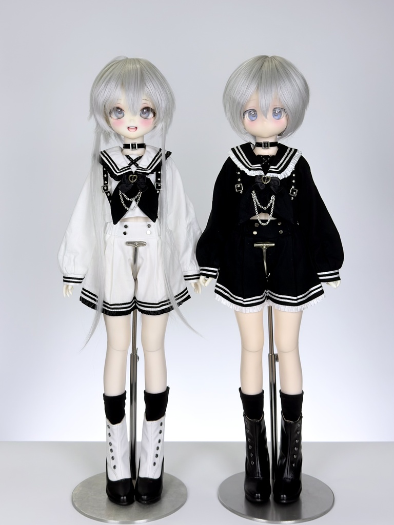 1/4ドール服 ゴシックセーラー服 ドール服 4点セット