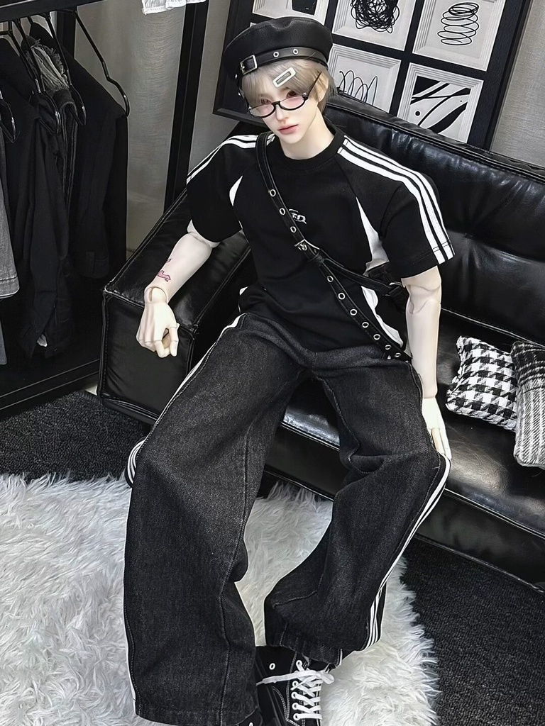 【ID75】半袖Tシャツ デニムパンツ 75cm 77cm ドール服 75cm・77cmボディ共用