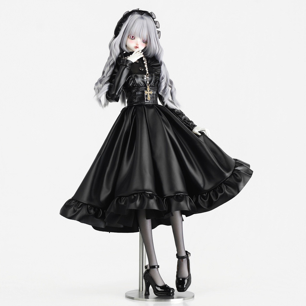 1/4ドール服　PUメイド服　ワンピース　5点セット
