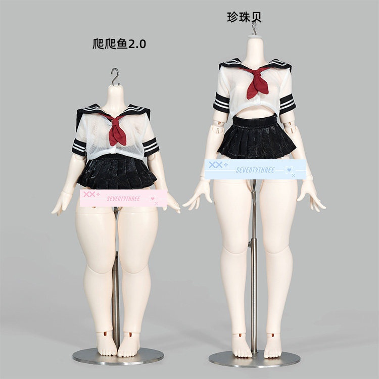 1/4ドール服 透明 セーラー服 スクール水着