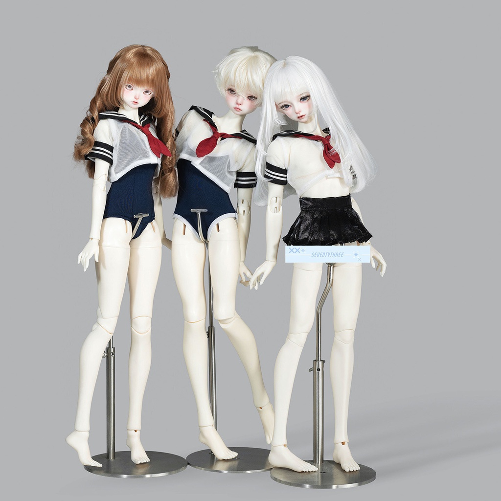 1/4ドール服 透明 セーラー服 スクール水着
