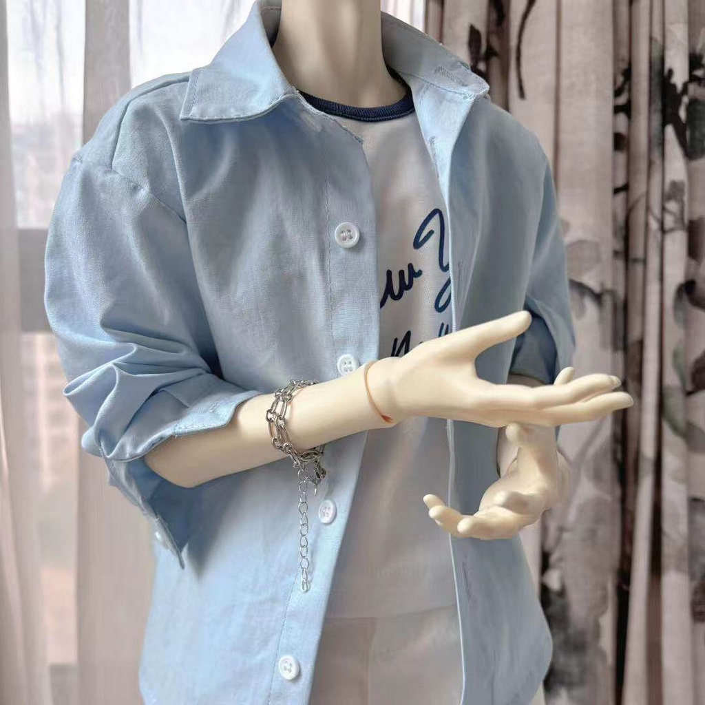 1/4ドール服 ID75 1/4ドール服 シャツ 長袖 ブルー