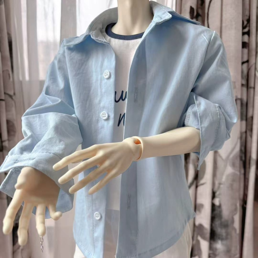 1/4ドール服 ID75 1/4ドール服 シャツ 長袖 ブルー
