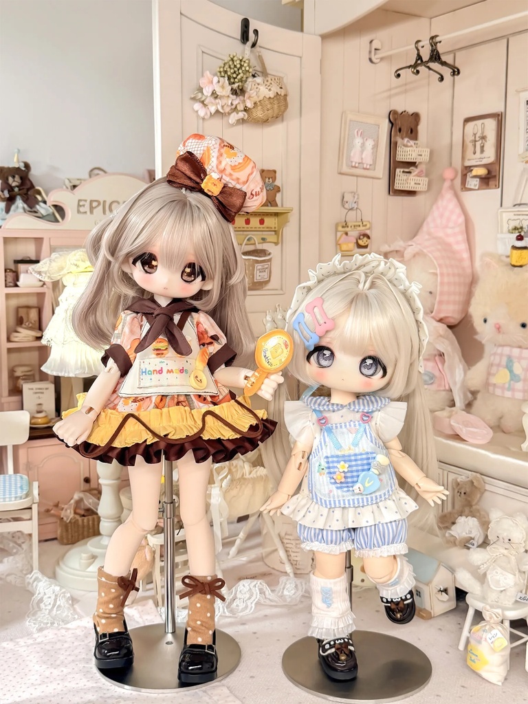 1/6ドール服 カントリー風 6点セット ドール服 ワンピース