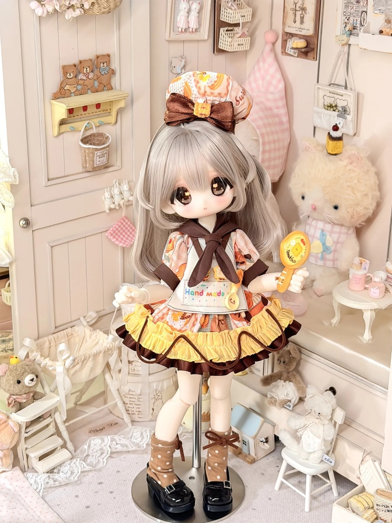 1/6ドール服 カントリー風 6点セット ドール服 ワンピース