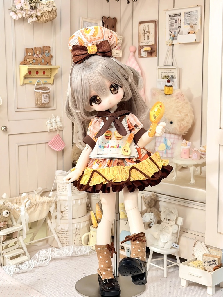 1/6ドール服 カントリー風 6点セット ドール服 ワンピース