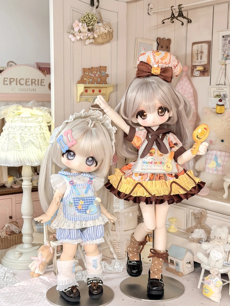 1/6ドール服 カントリー風 6点セット ドール服 ワンピース