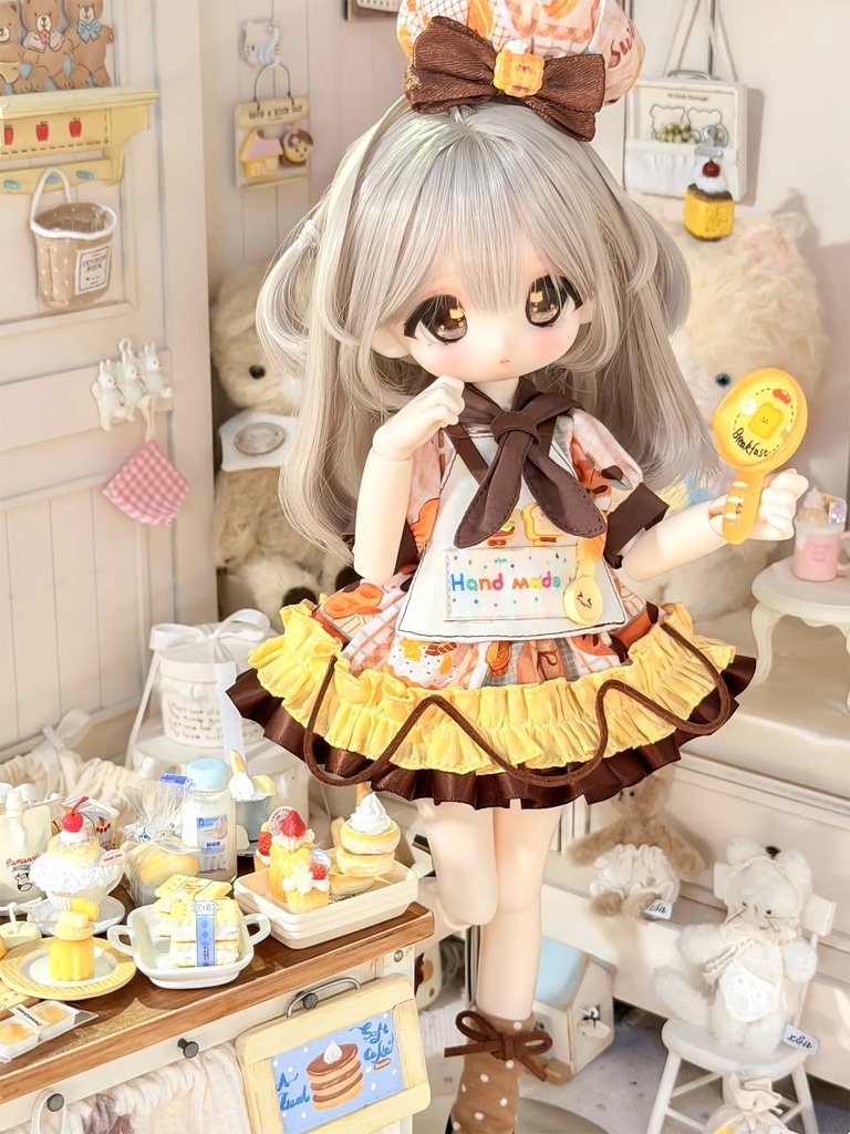 1/6ドール服 カントリー風 6点セット ドール服 ワンピース