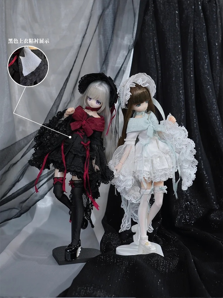 1/6 ゴスロリ風ドレス 8点セット ドール服 Azone OB22 OB24 オビツ22 オビツ24 ピュアニーモ S ピュアニーモ M