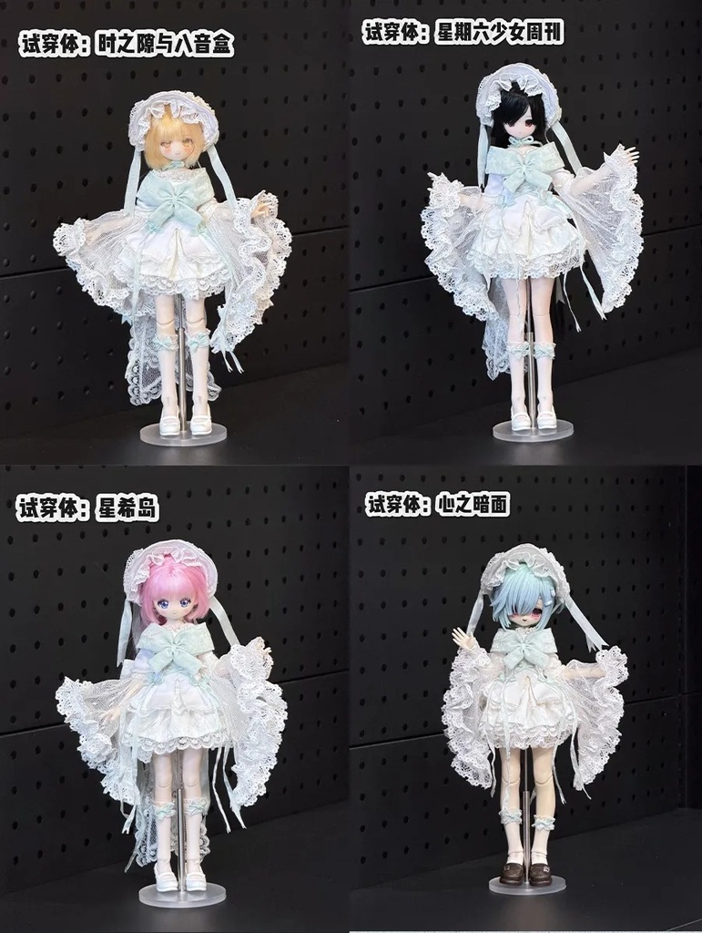 1/6 ゴスロリ風ドレス 8点セット ドール服 Azone OB22 OB24 オビツ22 オビツ24 ピュアニーモ S ピュアニーモ M