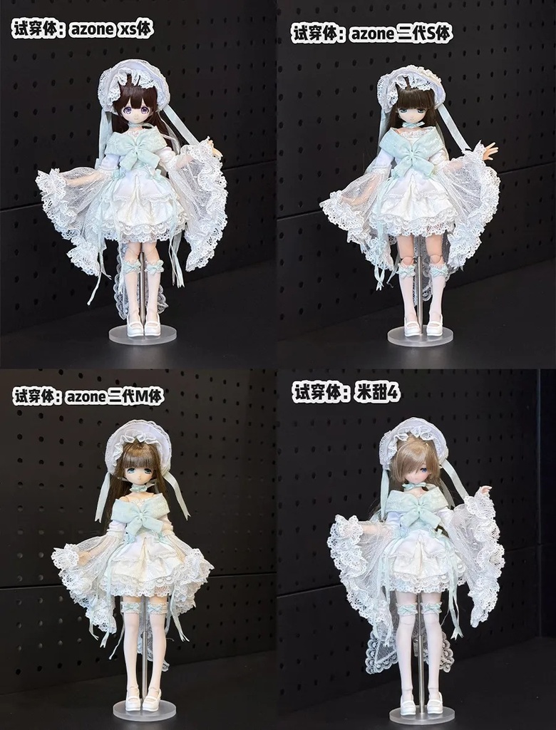 1/6 ゴスロリ風ドレス 8点セット ドール服 Azone OB22 OB24 オビツ22 オビツ24 ピュアニーモ S ピュアニーモ M