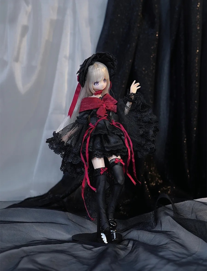 1/6 ゴスロリ風ドレス 8点セット ドール服 Azone OB22 OB24 オビツ22 オビツ24 ピュアニーモ S ピュアニーモ M