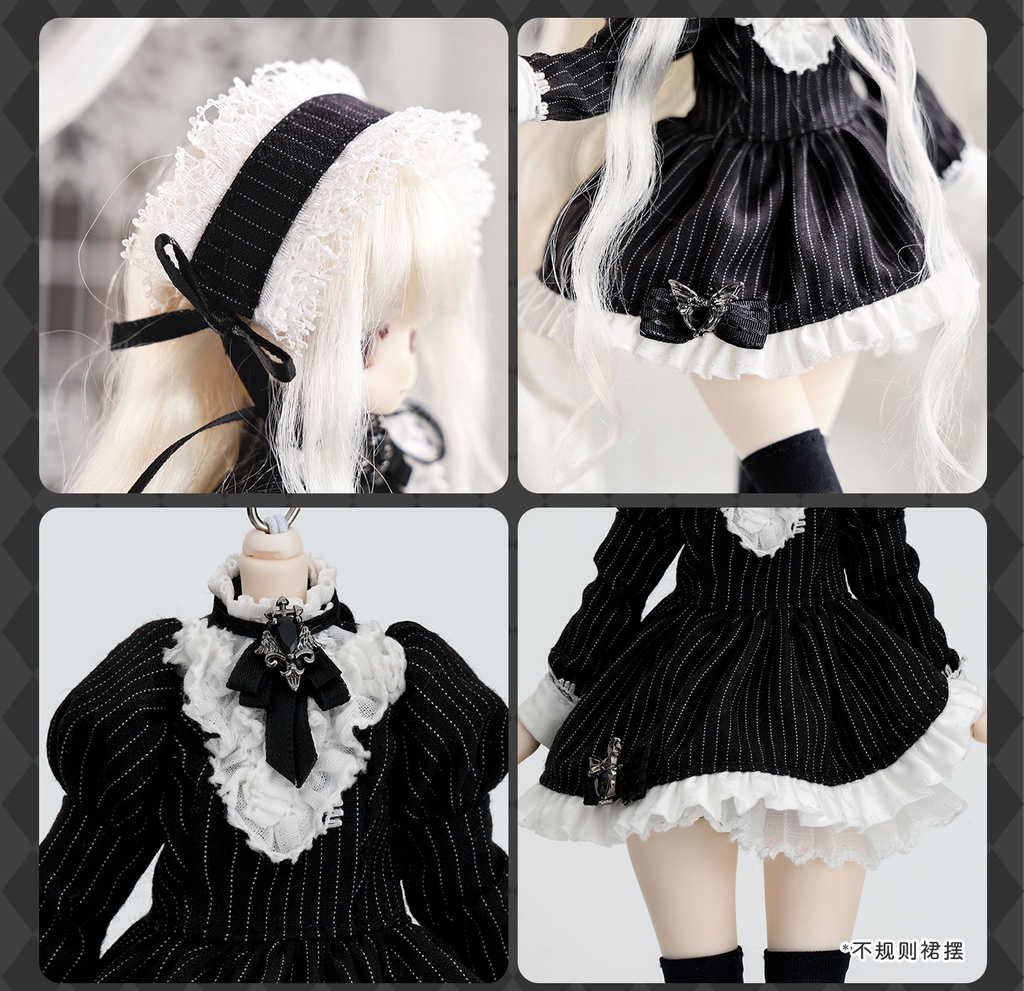 1/6ドール服　ゴスロリドレス　Azone　OB22　OB24　オビツ22　オビツ24　ピュアニーモ S　ピュアニーモ M　