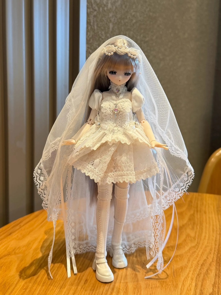 1/6ドール服 ウェディングドレス Azone OB24 オビツ24 ピュアニーモ M
