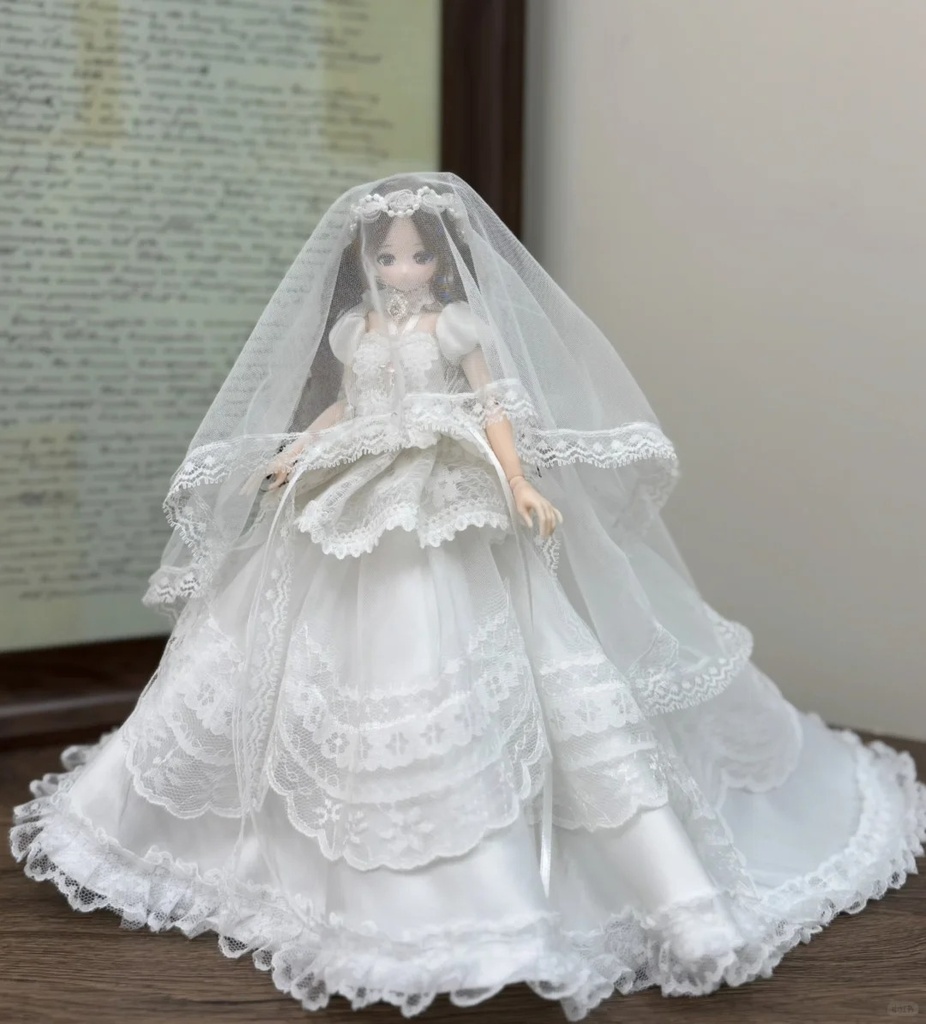 1/6ドール服 ウェディングドレス Azone OB24 オビツ24 ピュアニーモ M