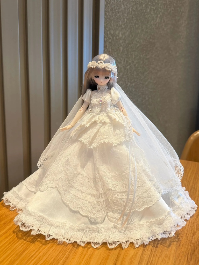 1/6ドール服 ウェディングドレス Azone OB24 オビツ24 ピュアニーモ M