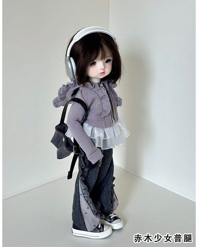 1/4ドール服 カジュアルコーデ 学院風 ストリート系 ドール服 4点セット