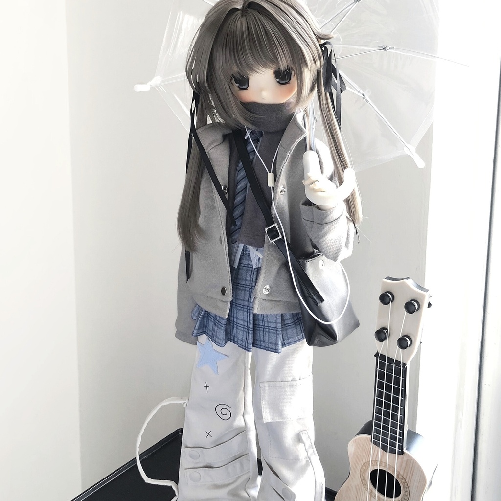 1/4ドール服 カジュアルコーデ 学院風 ストリート系 ドール服 4点セット