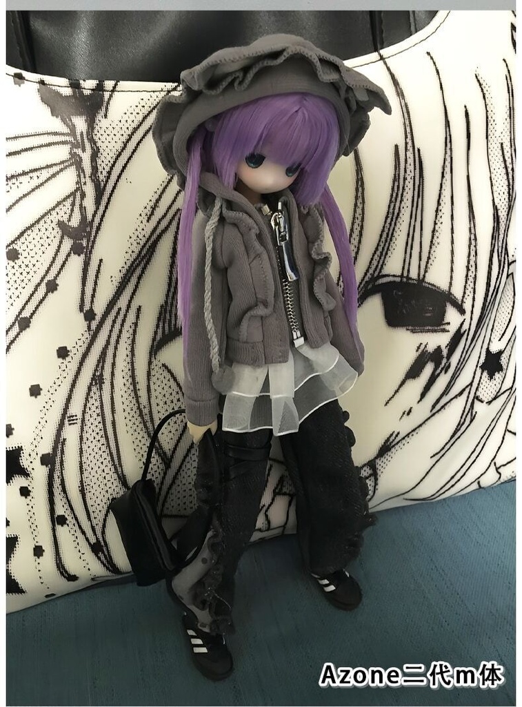 1/4ドール服 カジュアルコーデ 学院風 ストリート系 ドール服 4点セット