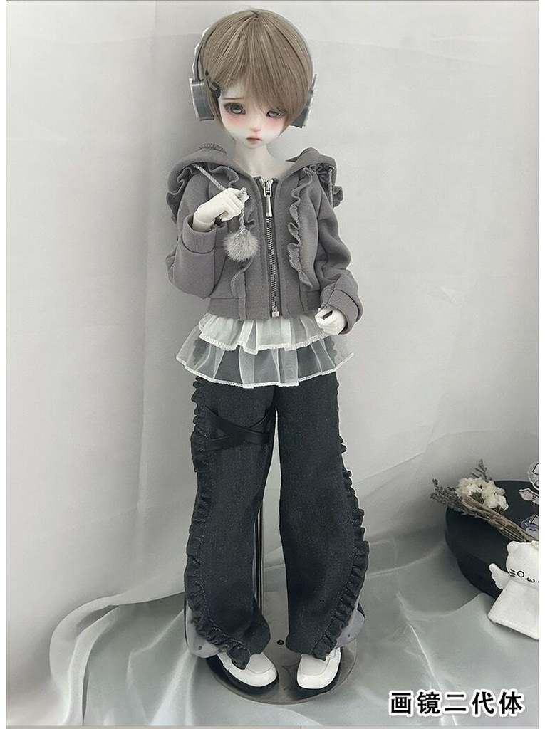 1/4ドール服 カジュアルコーデ 学院風 ストリート系 ドール服 4点セット