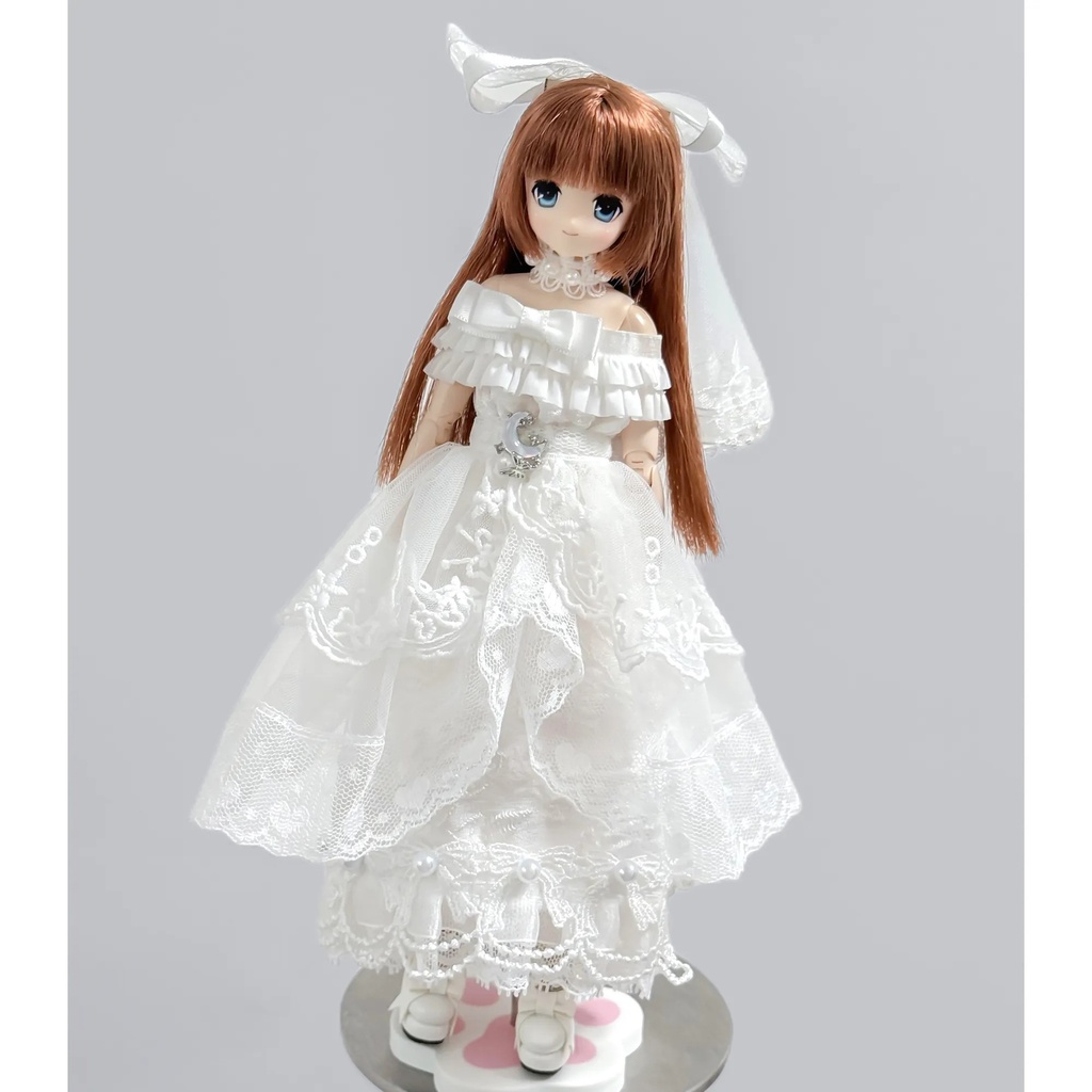 1/6　ウェディング風ドレス　ドール服　Azone　OB22　OB24　オビツ22　オビツ24　ピュアニーモ S　ピュアニーモ M