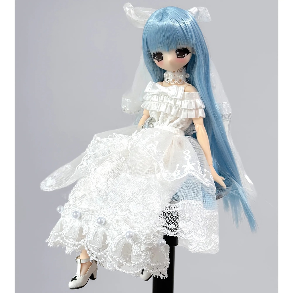 1/6　ウェディング風ドレス　ドール服　Azone　OB22　OB24　オビツ22　オビツ24　ピュアニーモ S　ピュアニーモ M