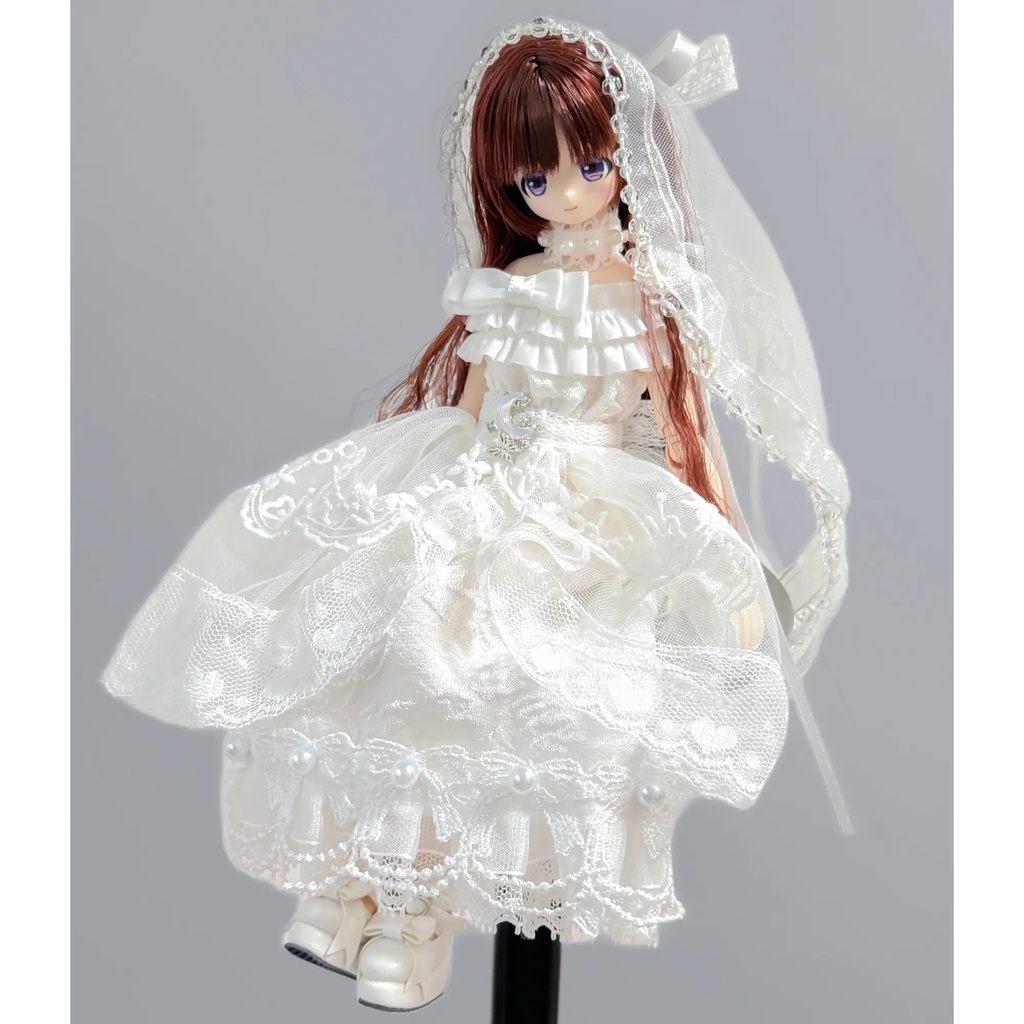 1/6　ウェディング風ドレス　ドール服　Azone　OB22　OB24　オビツ22　オビツ24　ピュアニーモ S　ピュアニーモ M