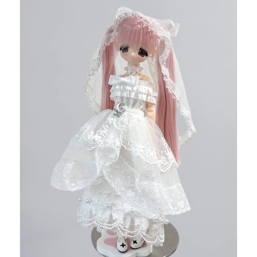 1/6　ウェディング風ドレス　ドール服　Azone　OB22　OB24　オビツ22　オビツ24　ピュアニーモ S　ピュアニーモ M