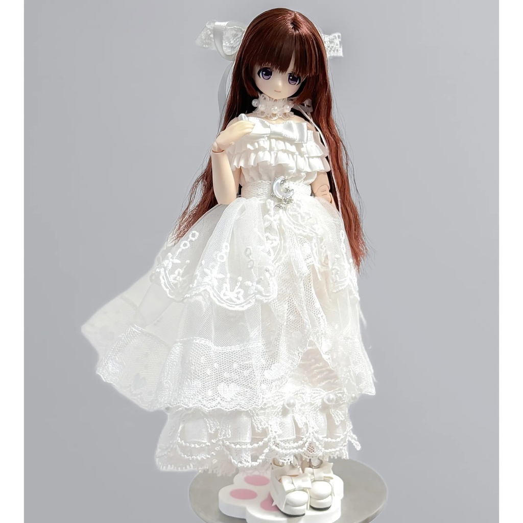 1/6　ウェディング風ドレス　ドール服　Azone　OB22　OB24　オビツ22　オビツ24　ピュアニーモ S　ピュアニーモ M