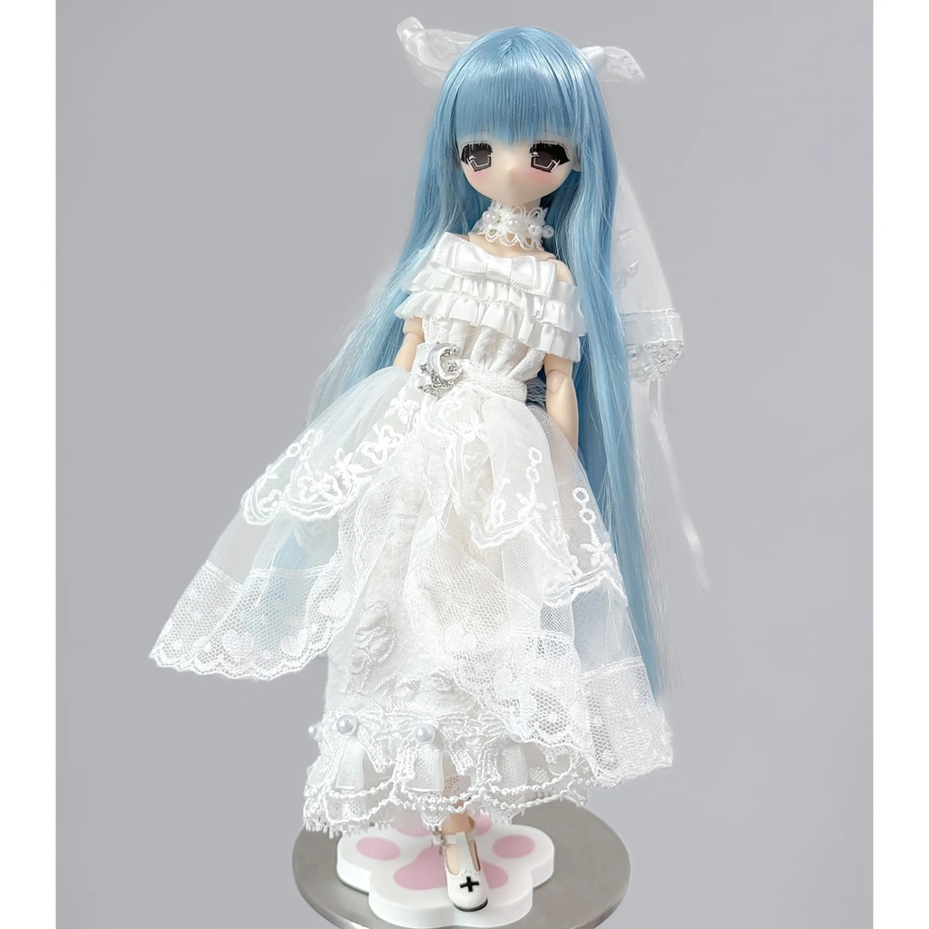 1/6　ウェディング風ドレス　ドール服　Azone　OB22　OB24　オビツ22　オビツ24　ピュアニーモ S　ピュアニーモ M