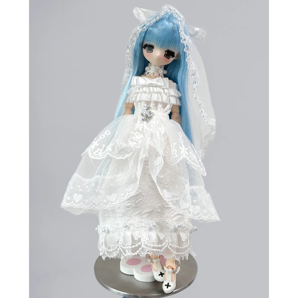 1/6　ウェディング風ドレス　ドール服　Azone　OB22　OB24　オビツ22　オビツ24　ピュアニーモ S　ピュアニーモ M