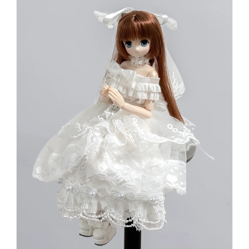 1/6　ウェディング風ドレス　ドール服　Azone　OB22　OB24　オビツ22　オビツ24　ピュアニーモ S　ピュアニーモ M