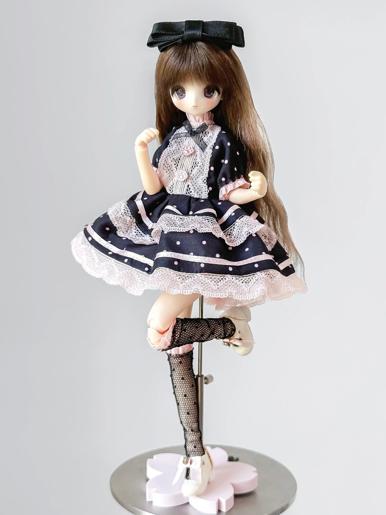 1/6ドール服　フリルワンピース　Azone　OB24　オビツ24　ピュアニーモ M　