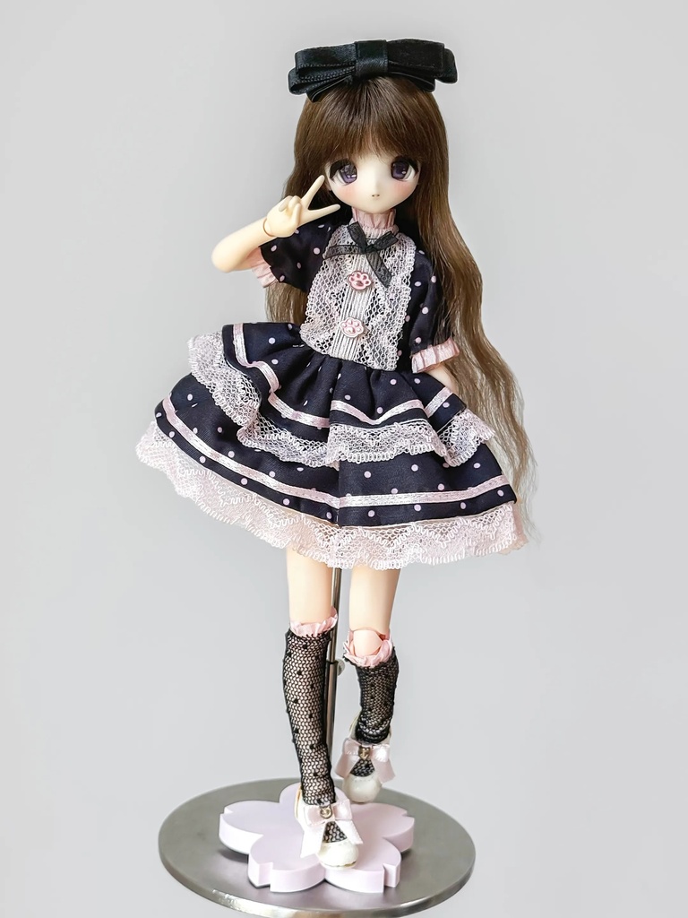 1/6ドール服　フリルワンピース　Azone　OB24　オビツ24　ピュアニーモ M　